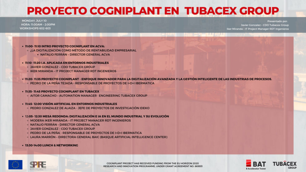 Tubacex contributes to cogniplant project revolutionizing industrial