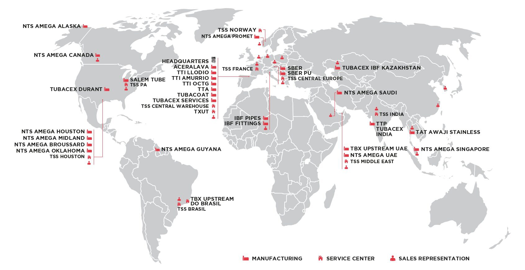 Mapa de las instalaciones de Tubacex